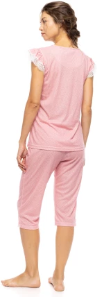 Γυναικεία Πυτζάμα Pink Label - Kάπρι -  SUMMER GEO Raspberry -  Με Πατιλέτα - Cotton