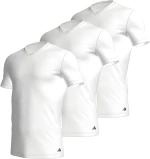 Ανδρικό T-shirt Adidas - Λευκό - Logo - 3 pack - Regular Fit - Cotton - V-Neck