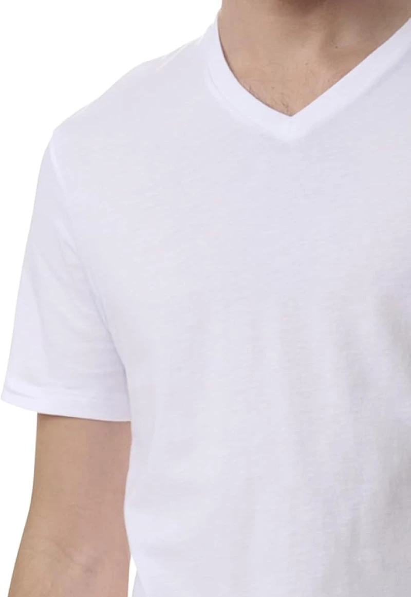 Ανδρικό T-shirt Adidas - Λευκό - Logo - 3 pack - Regular Fit - Cotton - V-Neck