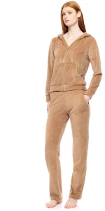Γυναικεία Φόρμα Pink Label - Βελουτέ Sand - VELVET STRIPES - Cotton - Regular Fit