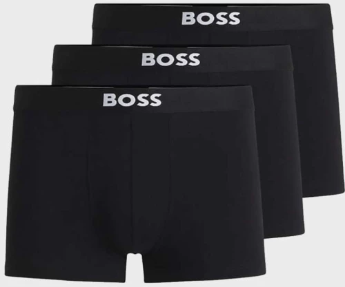 Ανδρικά boxer BOSS - Μαύρα - Logo - Regular Fit - Trunk - Cotton - 3 pack