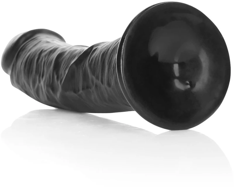 RealRock Ρεαλιστικό Dildo με Βεντούζα Μαύρο 20.5cm