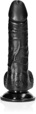 RealRock Ρεαλιστικό Dildo με Όρχεις και Βεντούζα Μαύρο 15.5cm