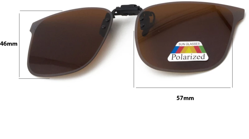 Clip On Flip Up Square Brown