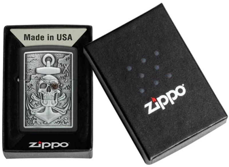 Zippo Αναπτήρας Λαδιού Αντιανεμικός Skull Anchor Emblem 48122