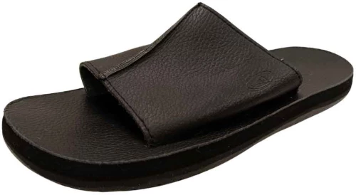 Παντόφλες δερμάτινες ανδρικές Reef Black