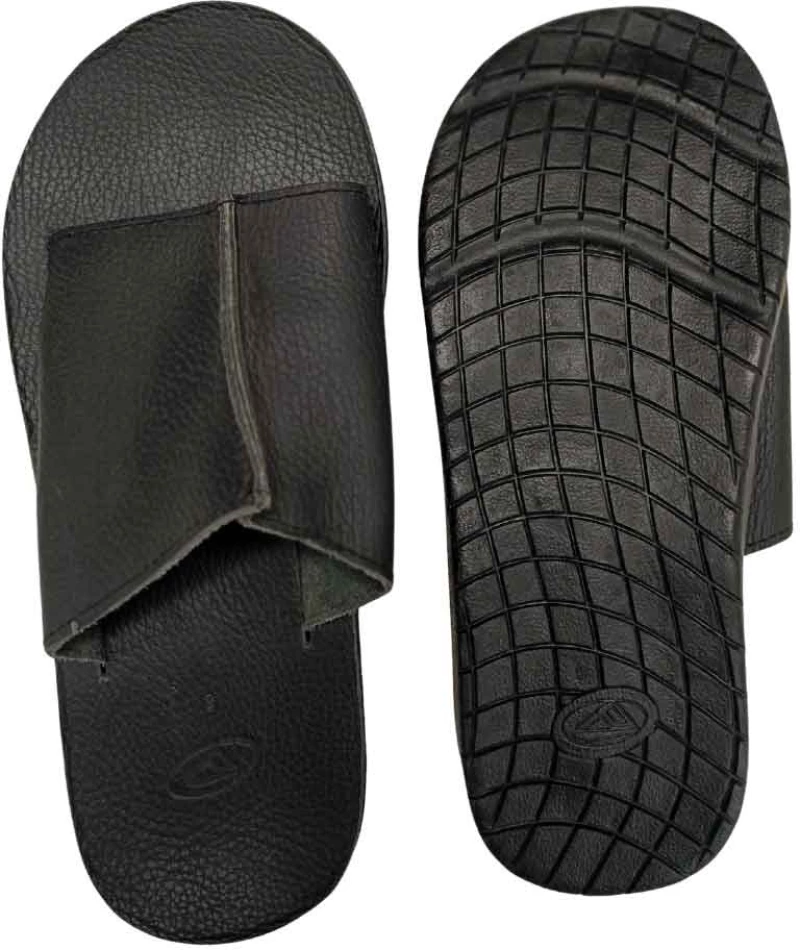 Παντόφλες δερμάτινες ανδρικές Reef Black