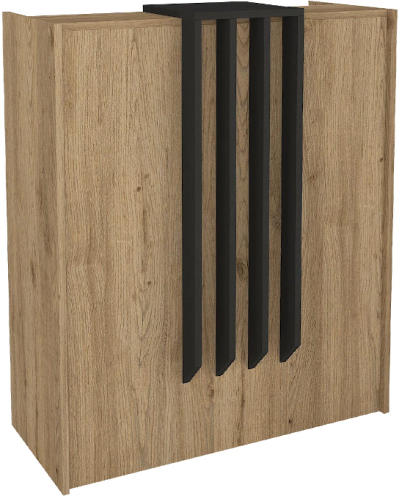 Γραφείο υποδοχής - reception Hola  χρώμα sepet oak - ανθρακί 93,6x45,2x110,3εκ.