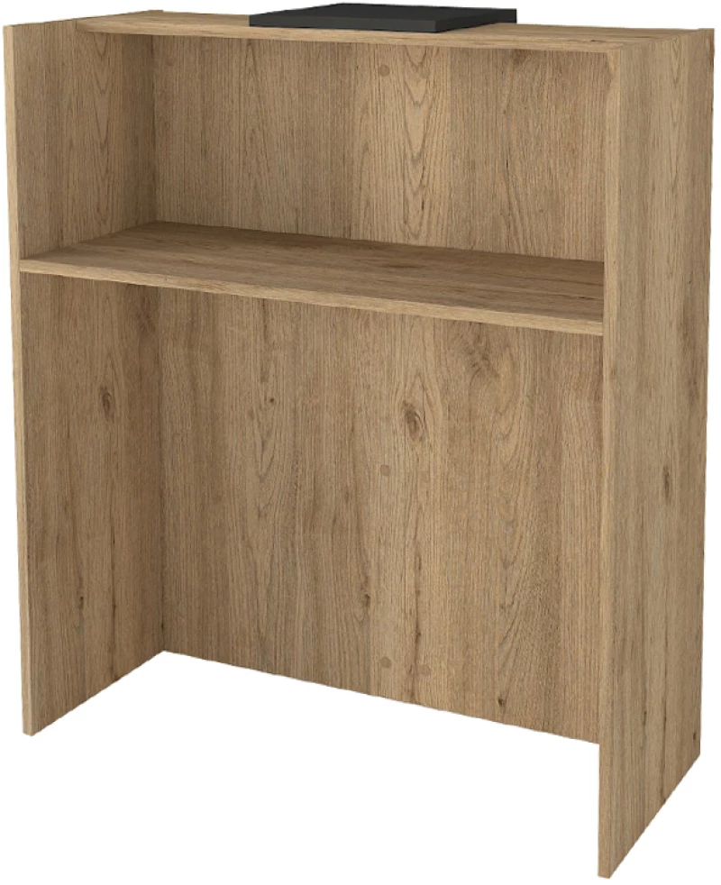 Γραφείο υποδοχής - reception Hola  χρώμα sepet oak - ανθρακί 93,6x45,2x110,3εκ.