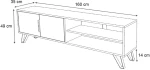 Έπιπλο τηλεόρασης Foot  χρώμα καρυδί 160x35x49εκ.
