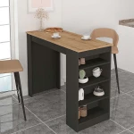 Τραπέζι μπαρ Monaco  χρώμα ανθρακί - sapphire oak 120x51,6x101,8εκ.