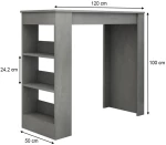 Τραπέζι μπαρ Deep  χρώμα γκρι σκυροδέματος 120x50x100εκ.