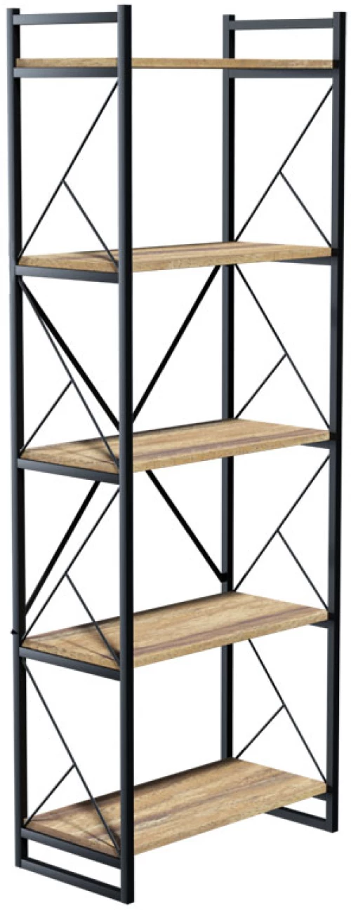 Βιβλιοθήκη Baker  καρυδί-μαύρο 66x34x180εκ