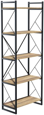 Βιβλιοθήκη Baker  καρυδί-μαύρο 66x34x180εκ