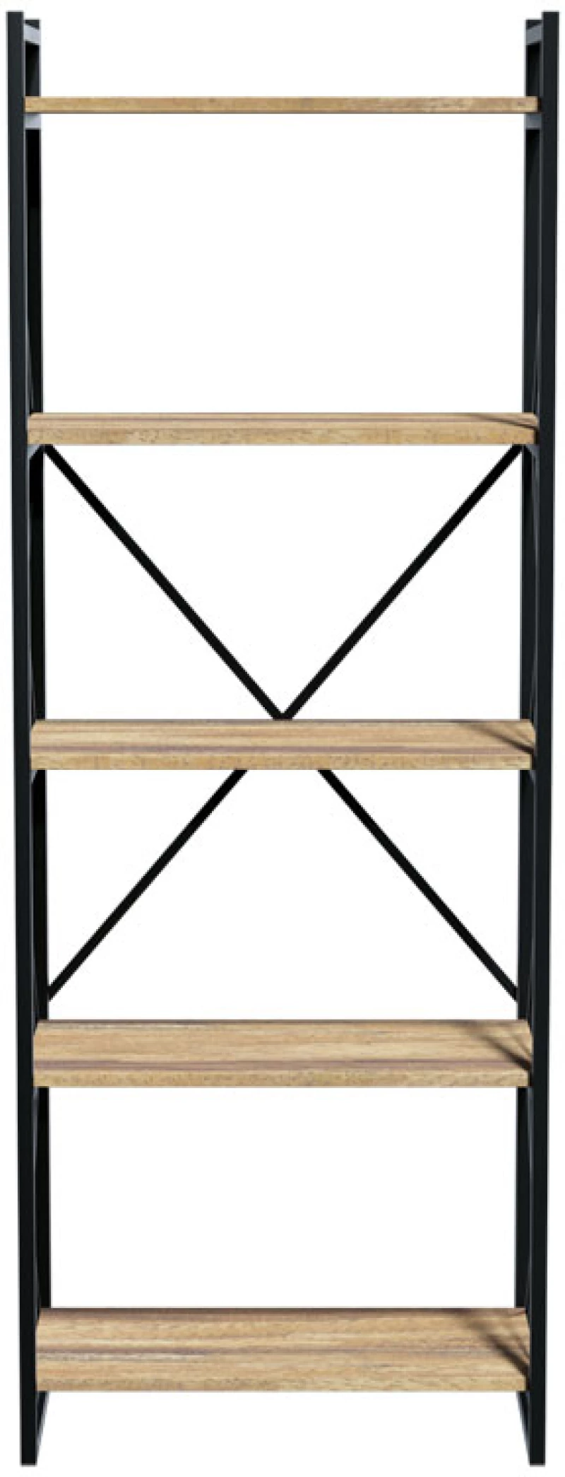 Βιβλιοθήκη Baker  καρυδί-μαύρο 66x34x180εκ