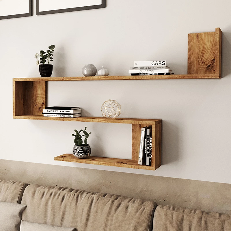 Ραφιέρα τοίχου Belinda  oak 120x14.5x71.4εκ