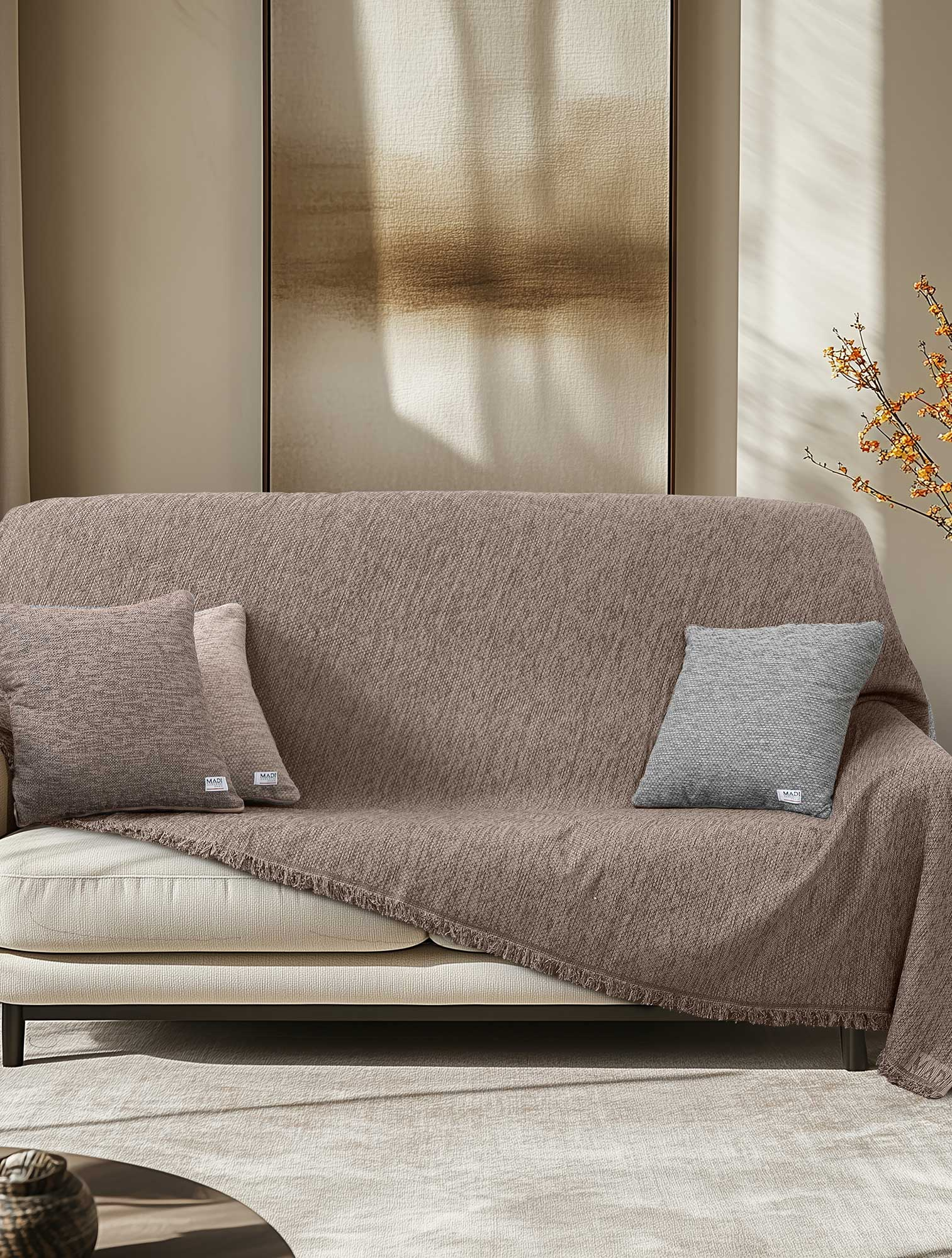 Ριχτάρι AKONIK BROWN Καφέ Ριχτάρι πολύθρονας: 170 x 180 εκ. MADI