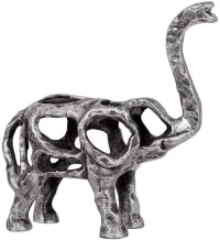 Διακοσμητικός Ελέφαντας 965-225-014 28x8x25cm Silver Μέταλλο