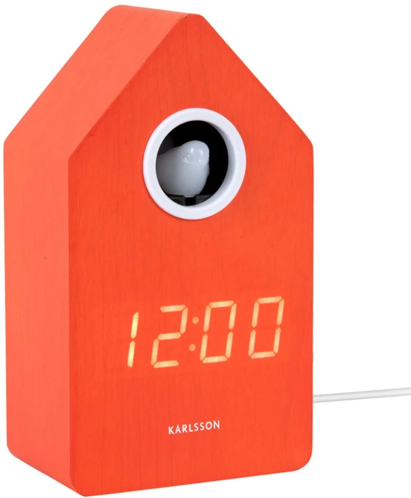 Ρολόι Επιτραπέζιο - Ξυπνητήρι Cuckoo LED KA6070OR 9x6x15,8cm Bright Orange Karlsson Ξύλο