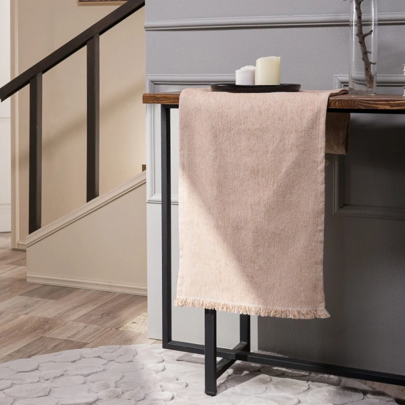 Τραβέρσα Madison 14 Latte Teoran 45X180 Βαμβάκι-Πολυέστερ