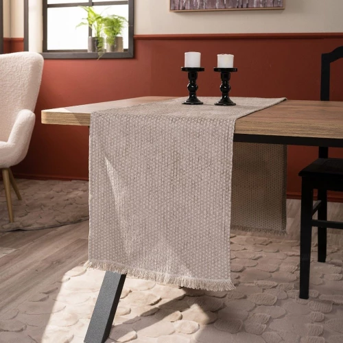 Τραβέρσα Fremont 02 Beige Teoran 45X180 Βαμβάκι-Πολυέστερ