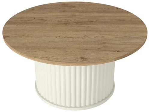 Τραπεζάκι Σαλονιού Bohema 0265889 Φ85x43,2cm Ivory-Sepet Oak