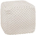 Πουφ 951-124-016 45x45x45cm Ivory