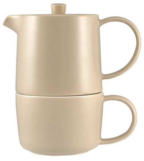 Τσαγιέρα Με Φλιτζάνι Tea For One Cafe Life DI0511 450ml Sand Maxwell&Williams Πορσελάνη