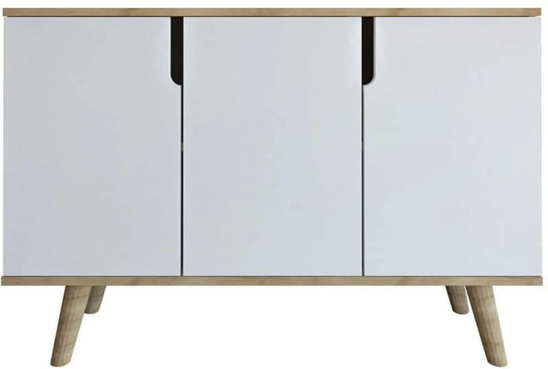 Μπουφές Verona 469ORN1522 120x30x80cm Oak-White Μοριοσανίδα,Ξύλο