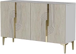 Μπουφές Meyra 555CHM1353 120x32x75cm White-Travertine Beige Μοριοσανίδα, Μελαμίνη