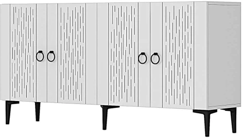 Μπουφές Rain 555CHM1343 150x32x75cm White Μοριοσανίδα, Μελαμίνη