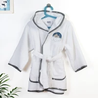 Μπουρνούζι Παιδικό Με Κέντημα Cloudy Bear 176 02 White-Grey DimCol