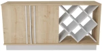 Μπουφές Luna 875ZNA3516 148x40x70cm Oak-White Μοριοσανίδα, Μελαμίνη