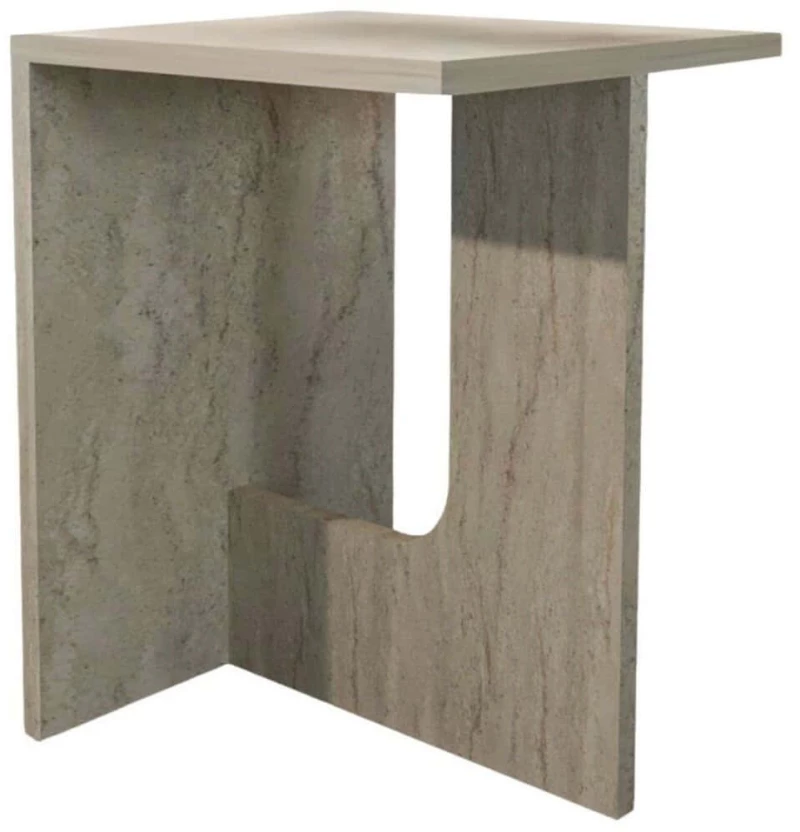 Τραπεζάκι Βοηθητικό Terni 469ORN2301 35x35x47cm Travertine Beige
