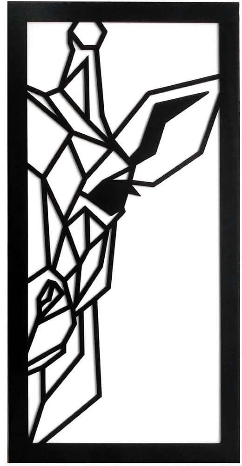 Διακοσμητικό Τοίχου Aroha 563HZL1110 35x68cm Black-White Wallity Mdf