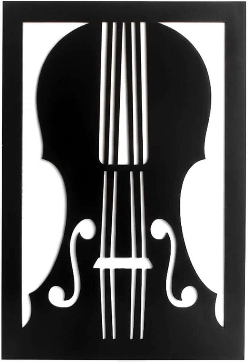 Διακοσμητικό Τοίχου Violin 563HZL1121 47,5x68cm Black-White Wallity Mdf