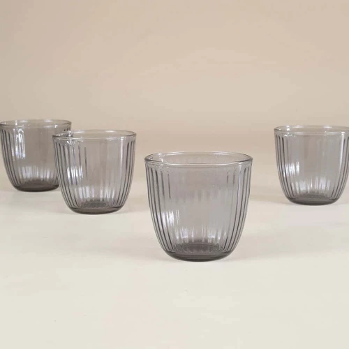 Ποτήρια Νερού Splendid (Σετ 4Τμχ) 127RKL1181 8,6x8,6x8,5cm 290ml Fume Hermia Γυαλί