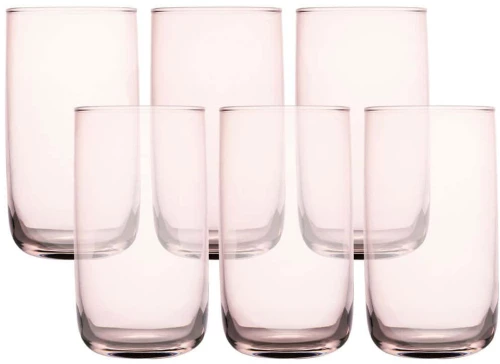 Ποτήρια Νερού (Σετ 6Τμχ) 409PBH1128 365ml Pink Hermia Γυαλί