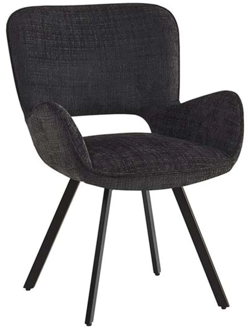 Πολυθρόνα Περιστρεφόμενη Veta ΕΜ7918,2 58x58x84cm Black Μέταλλο,Ύφασμα
