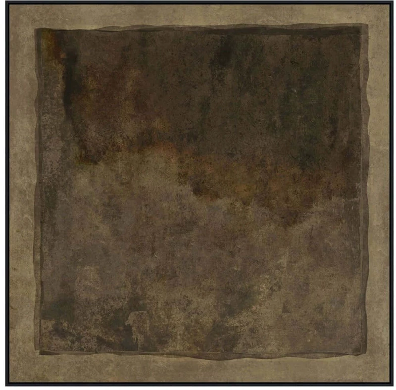 Κάδρο Afengia 033177 80x4x80cm Beige-Brown Τετράγωνοι Ξύλο, Καμβάς