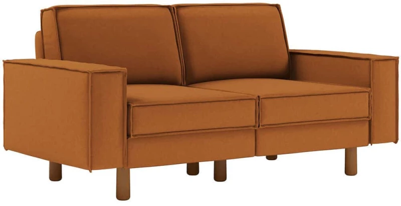 Καναπές Διθέσιος Sparrow 918CMF1217 173x87x89cm Caramel-Walnut