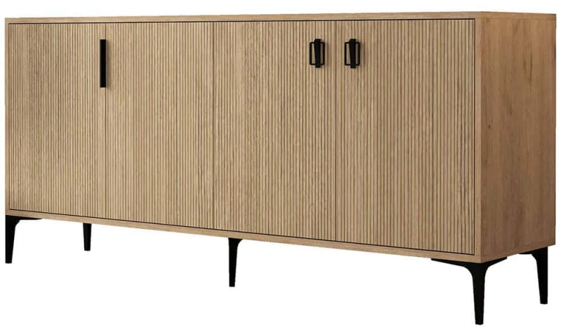 Μπουφές Neva 707DWL1103 180x45x80,5cm Oak Μοριοσανίδα, Μελαμίνη