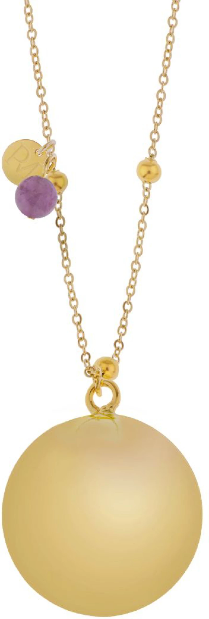 Proud Mama Μενταγιόν με Αλυσίδα Bola Olivia Gold Chain Αμέθυστος