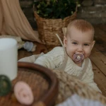 Frigg Πιπίλα Σιλικόνης Σετ 2τμχ Daisy – Lavender Haze/Cream 6-18m