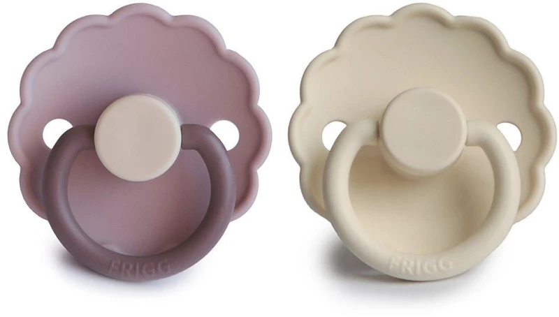 Frigg Πιπίλα Σιλικόνης Σετ 2τμχ Daisy – Lavender Haze/Cream 6-18m
