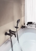 Nobili Μπαταρία Λουτρού Σετ με Σπιράλ και Τηλέφωνο Velvet Black
