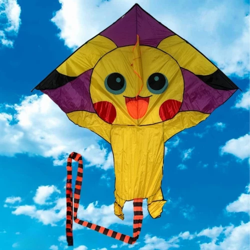 Υφασμάτινος Αναδιπλούμενος Χαρταετός Pikachu με Μακριά Ουρά