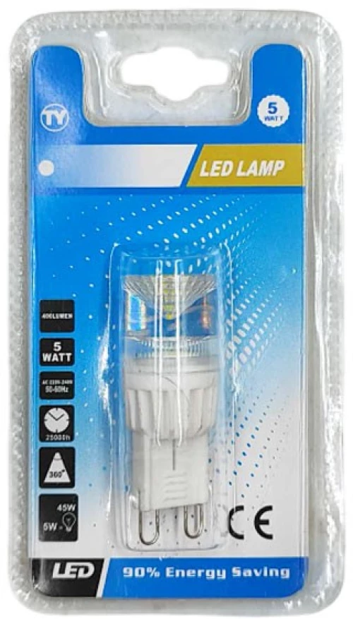 LED ΛΑΜΠΑ 5W ΨΥΧΡΟ ΦΩΣ G9-5W-6500K
