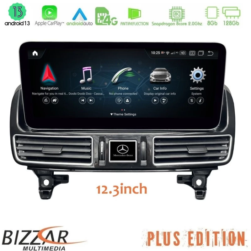 Bizzar Plus Edition Mercedes Gle/gls Class (X166) Ntg5 Android13 (8+128gb) Navigation Multimedia 12.3" Anti-Reflection u-mb-7629