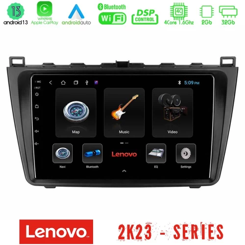 Lenovo car pad Mazda 6 2008-2012 4core Android 13 2+32gb Navigation Multimedia Tablet 9" u-len-Mz0233